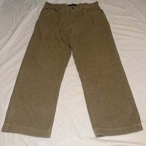 Tommy Hilfiger Khaki Pants Beige Corduroy Size 32/34 Date Night Casual Classy